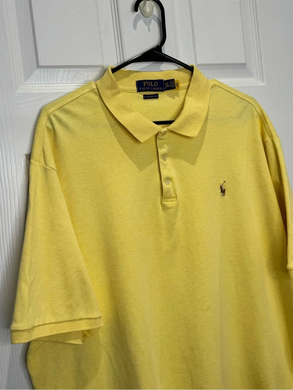 Polo Ralph Lauren Men's XXL Classic Fit Short Sleeve Polo Yellow Flesh Pony Golf